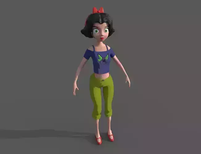cute girl 3d model 