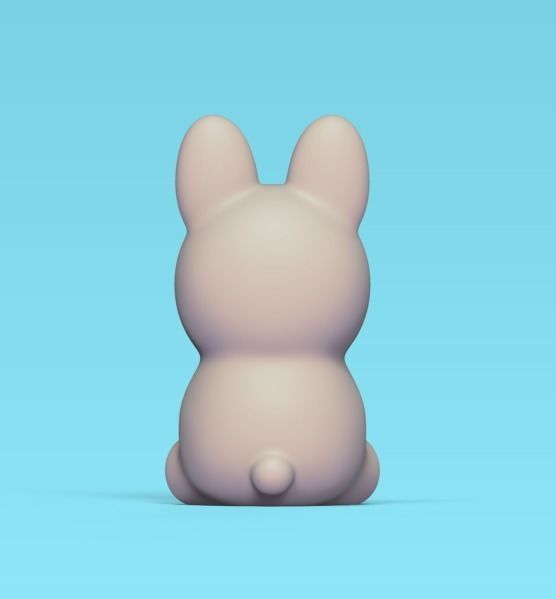 Cute Sitting Bunny 3D print model_3