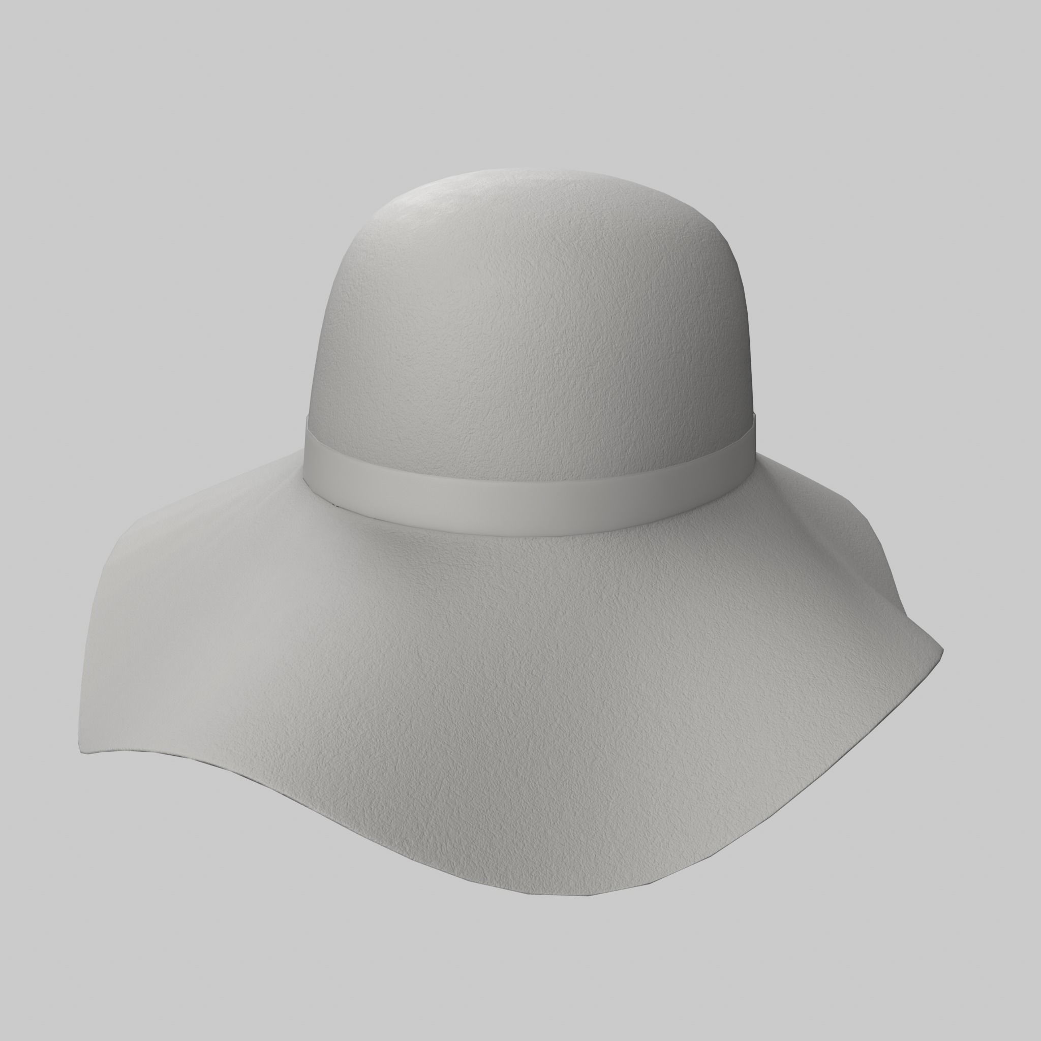 Panama Floppy Hat Green Blue Red Yellow Sun Summer Low-poly 3D model_17