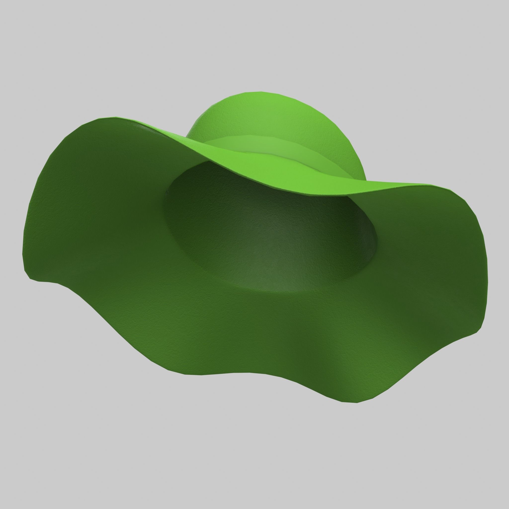Panama Floppy Hat Green Blue Red Yellow Sun Summer Low-poly 3D model_11