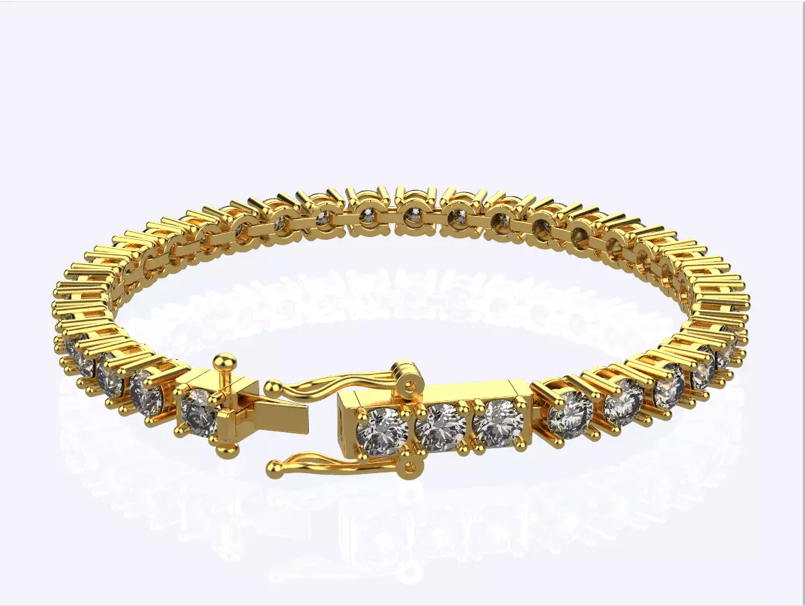 classic tennis bracelet 3D print model