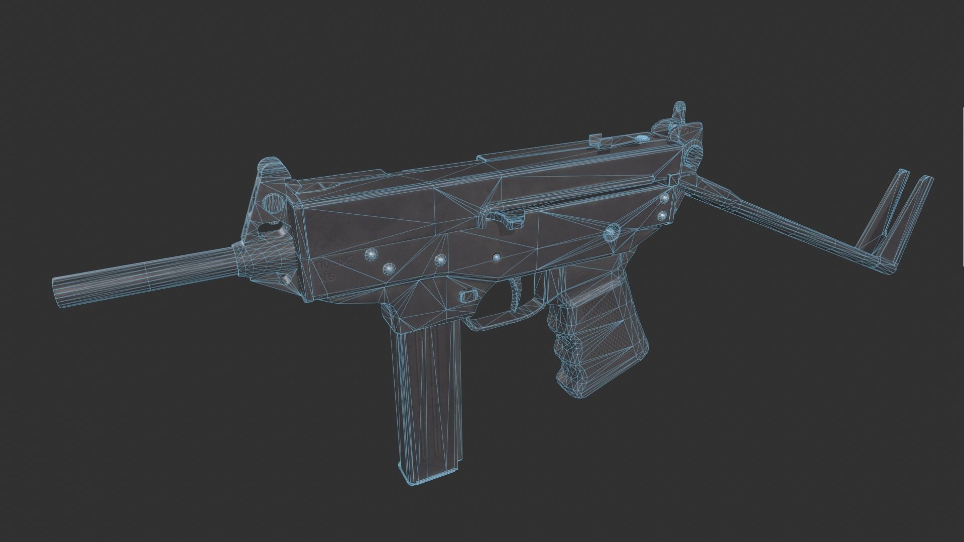 PP-91 Kedr Low-poly 3D model_5