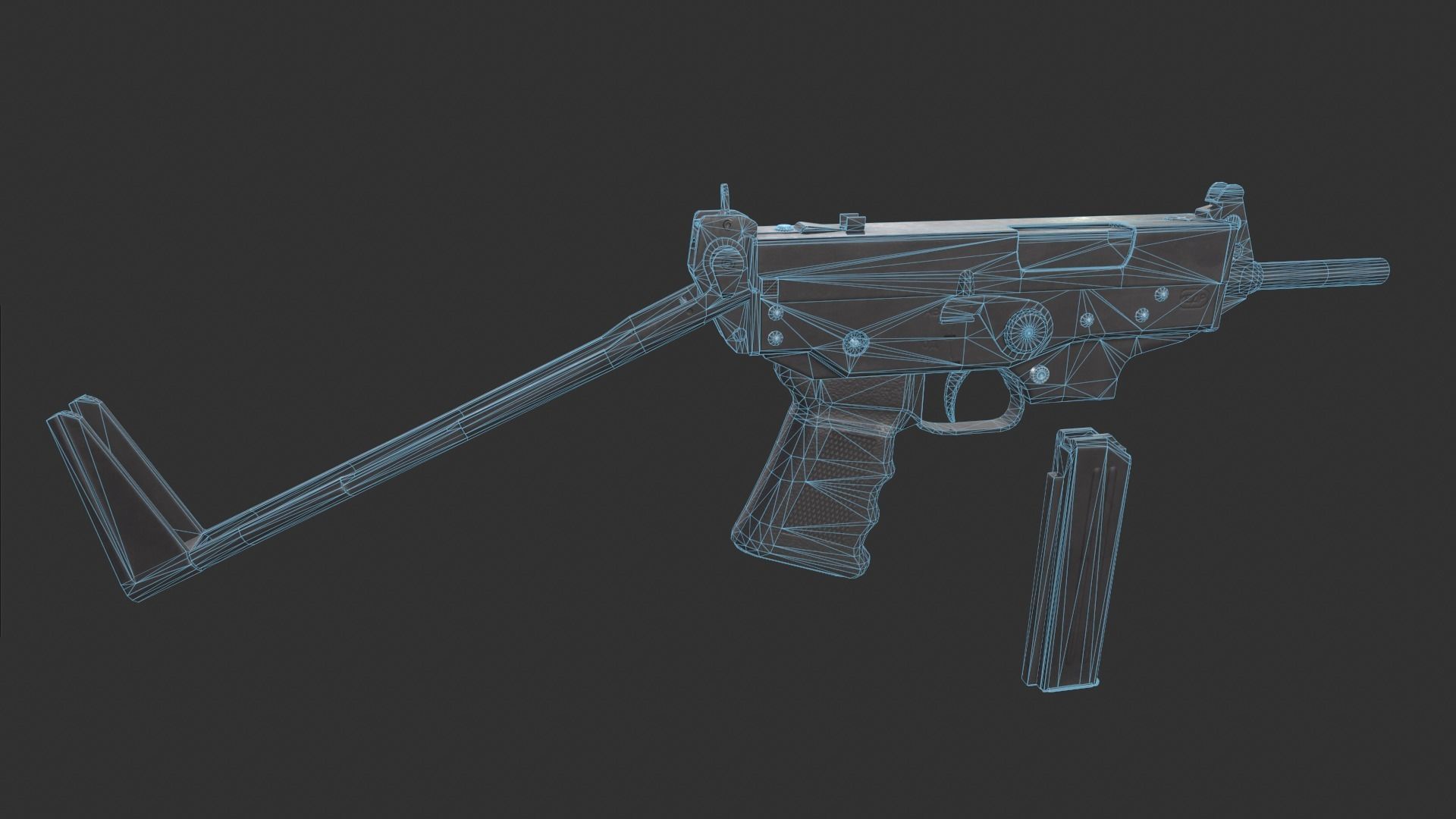 PP-91 Kedr Low-poly 3D model_9
