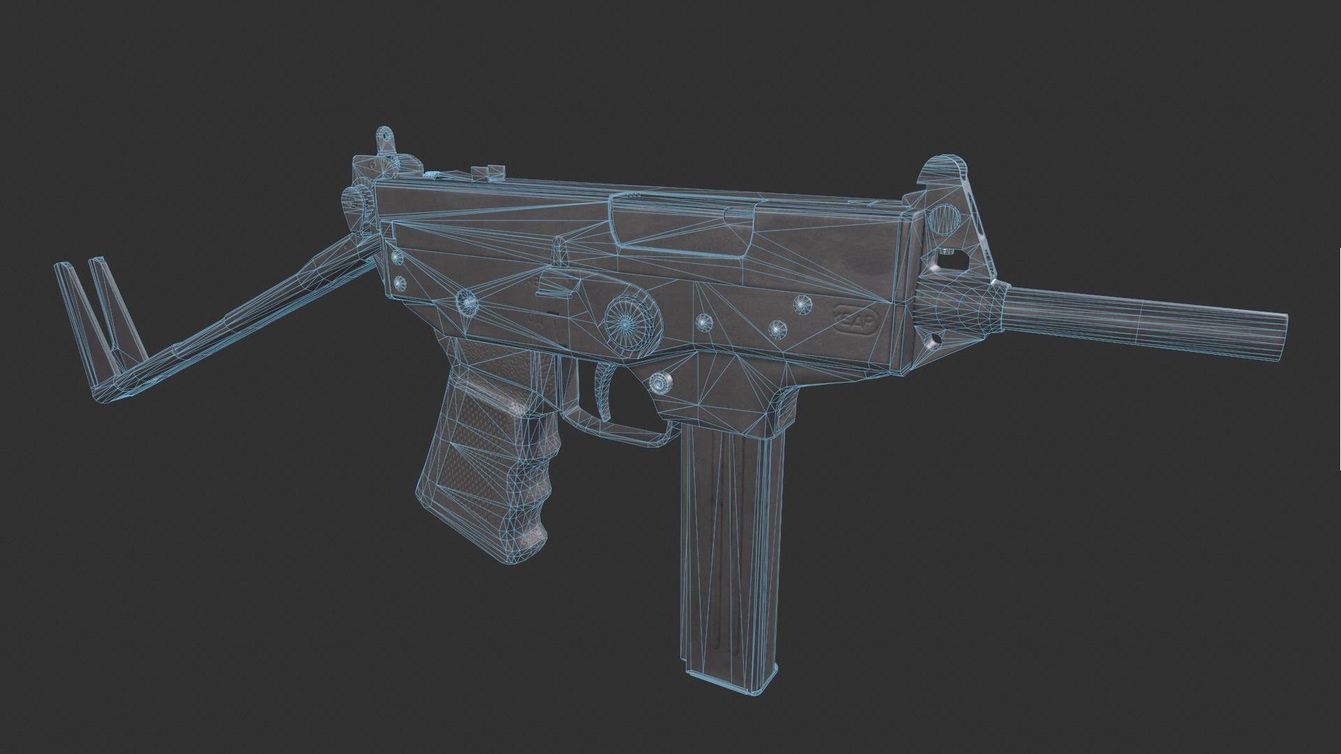 PP-91 Kedr Low-poly 3D model_1