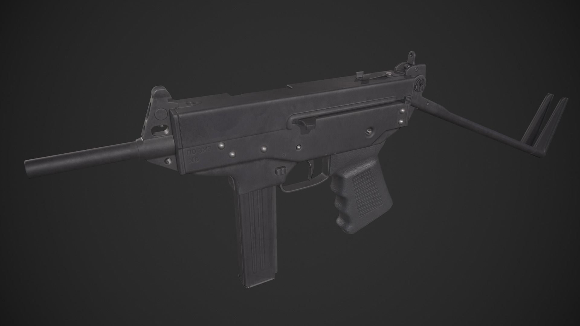 PP-91 Kedr Low-poly 3D model_4