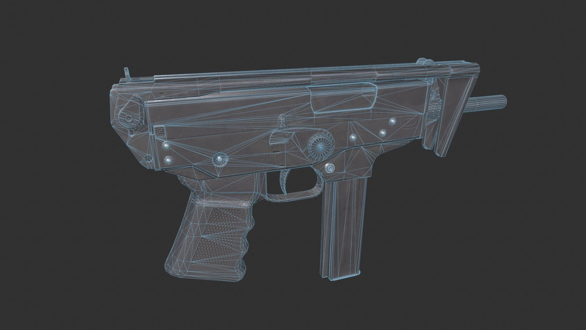PP-91 Kedr Low-poly 3D model_3