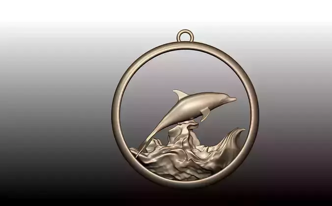 Dolphin medal necklace