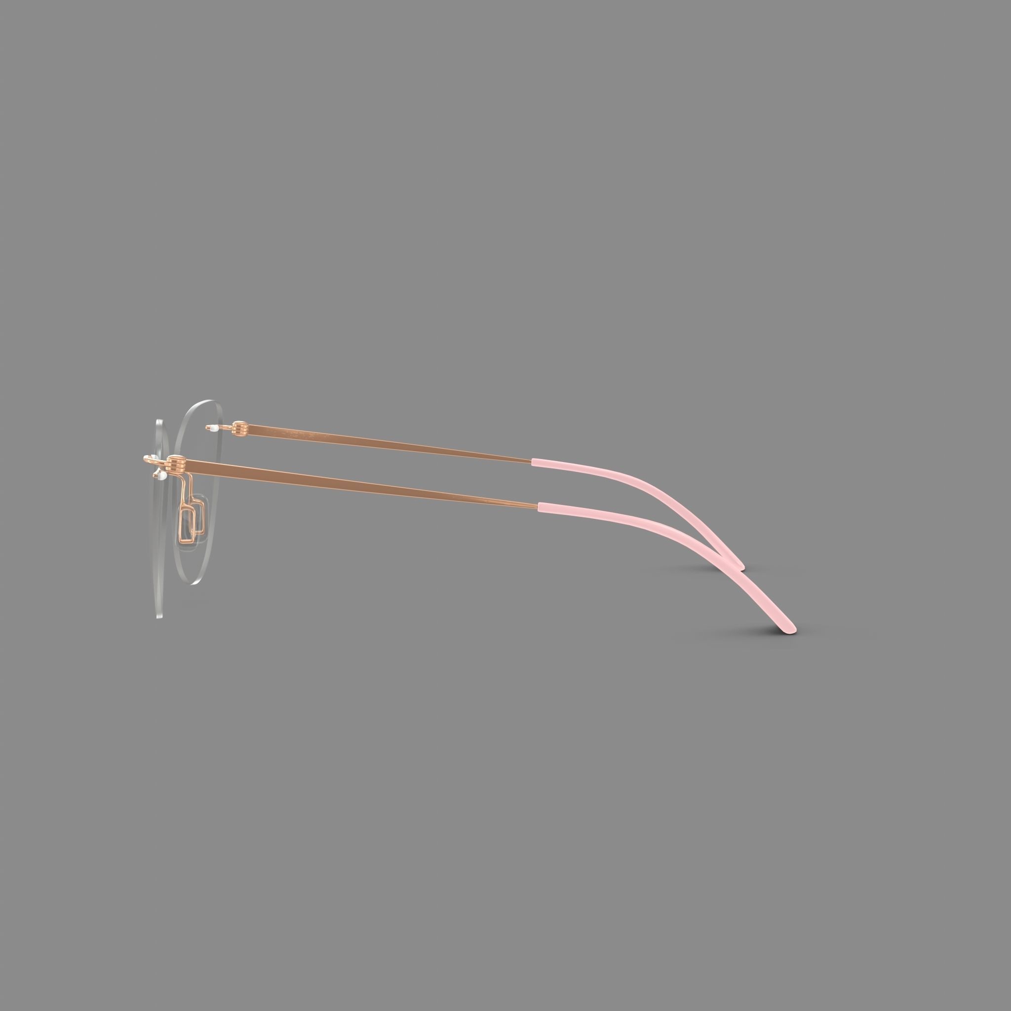 Modo - 4611 Shiny Rose Gold Glasses Low-poly 3D model_3