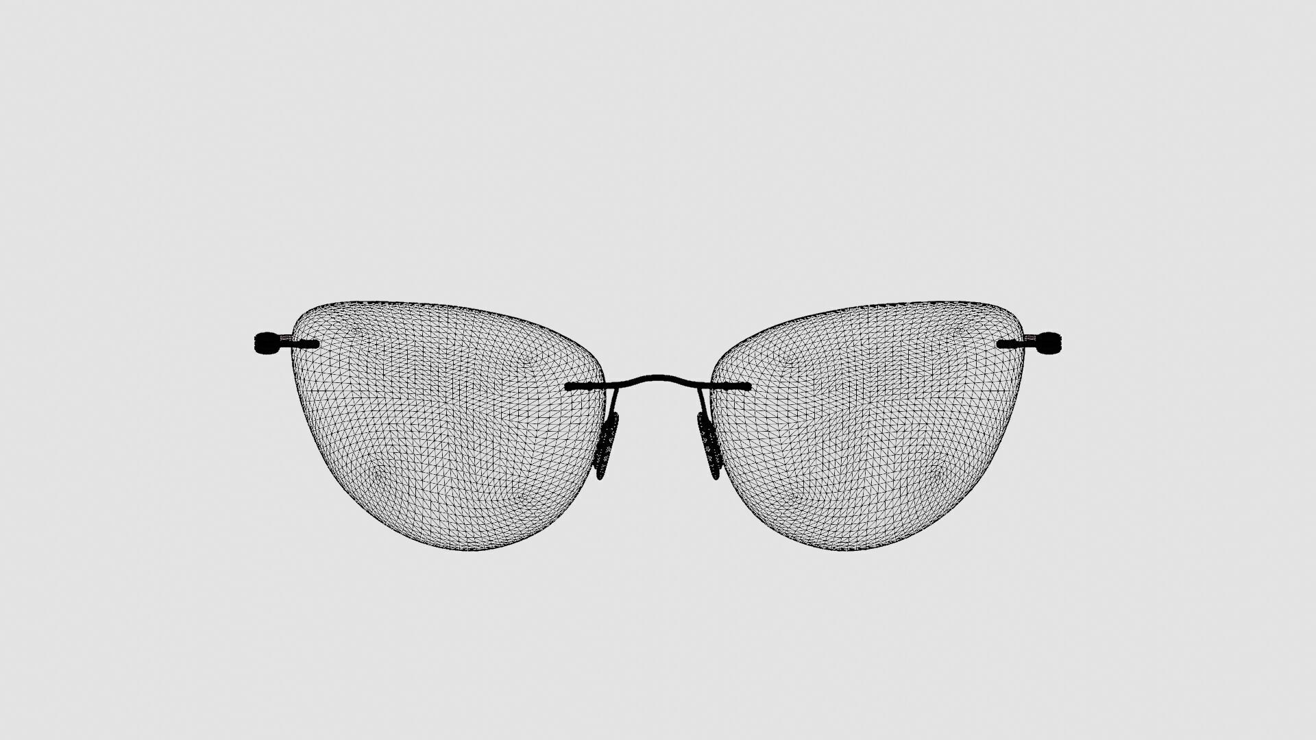 Modo - 4611 Light Gold Glasses Low-poly 3D model_6