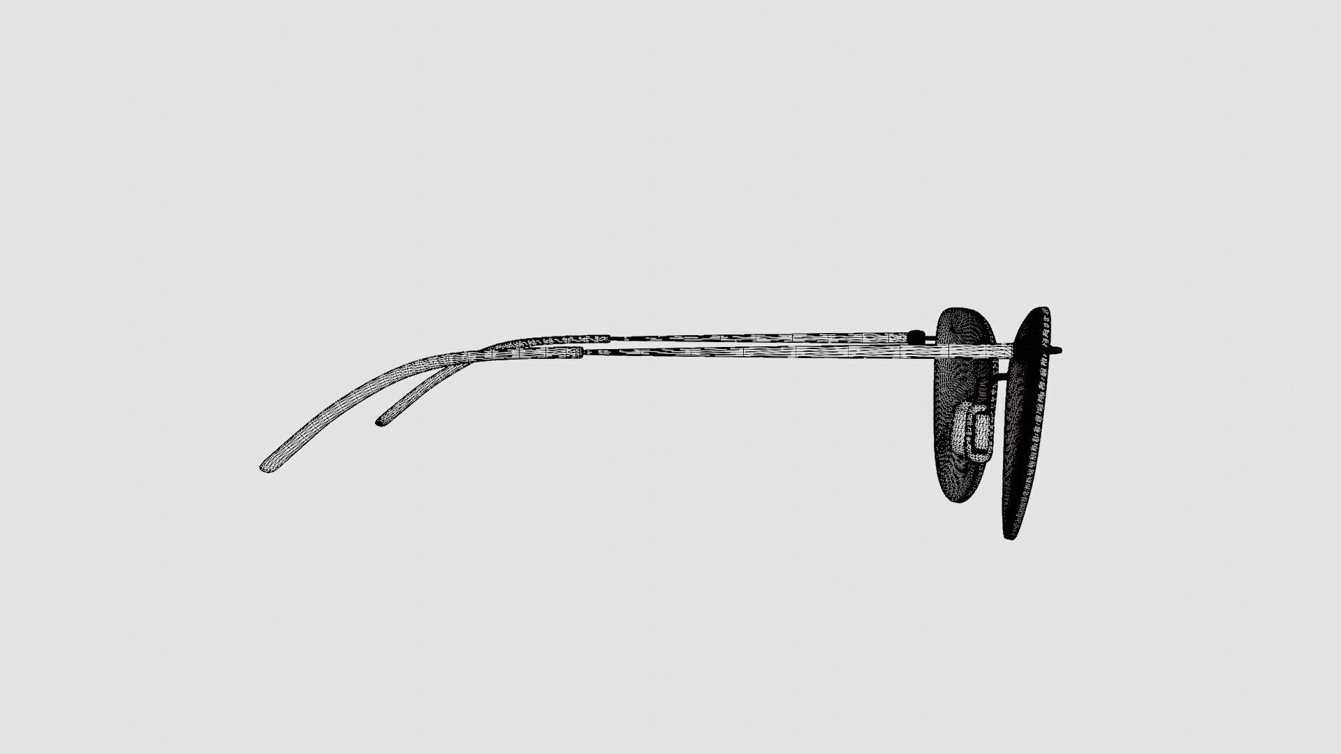 Modo - 4611 Light Gold Glasses Low-poly 3D model_8