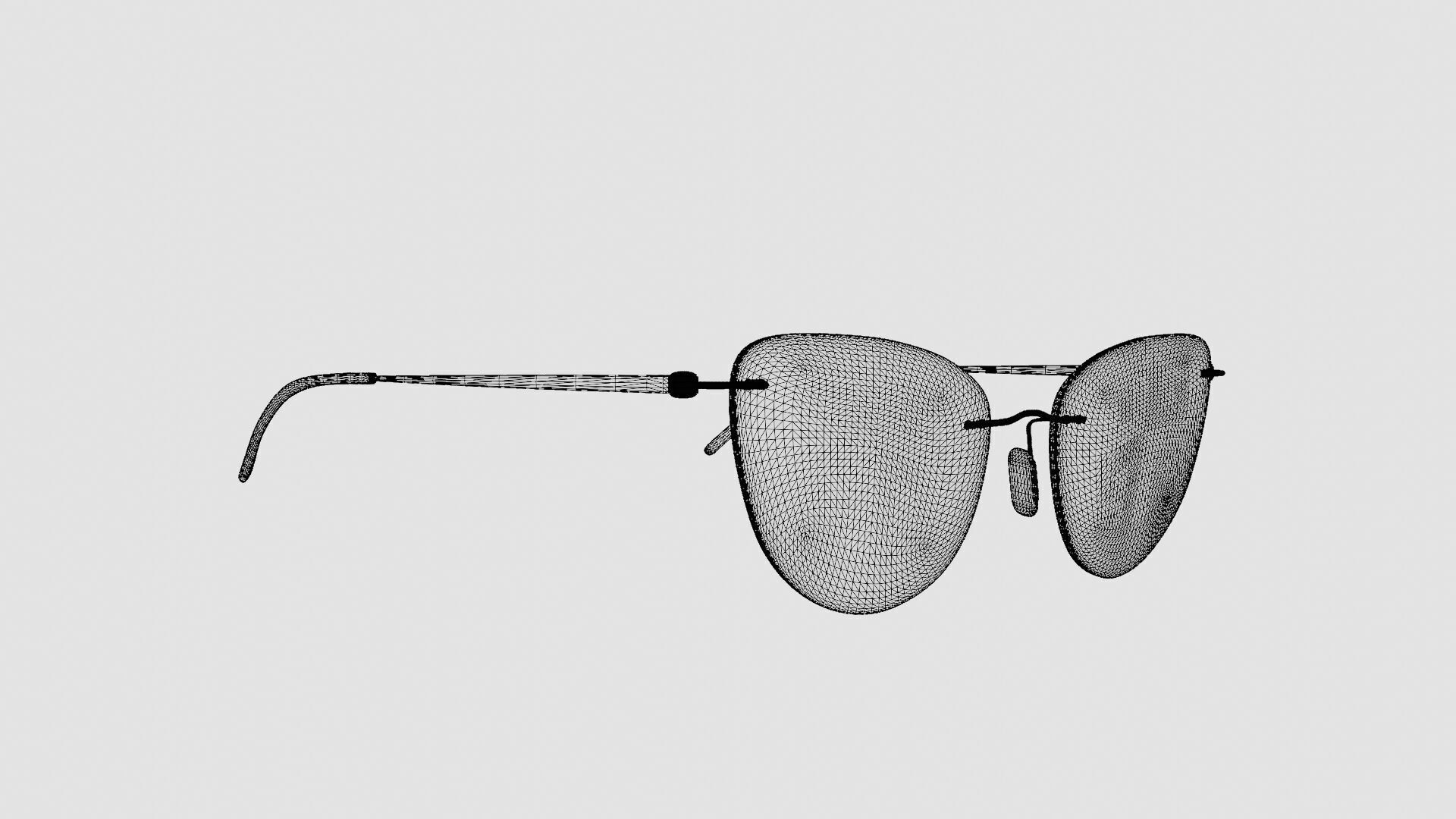 Modo - 4611 Light Gold Glasses Low-poly 3D model_7