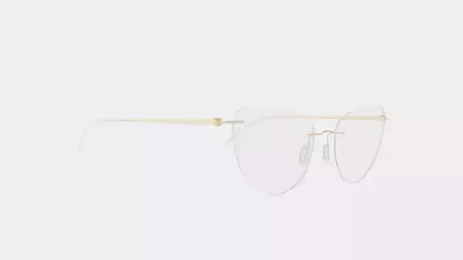 Modo - 4611 Light Gold Glasses Low-poly 3D model