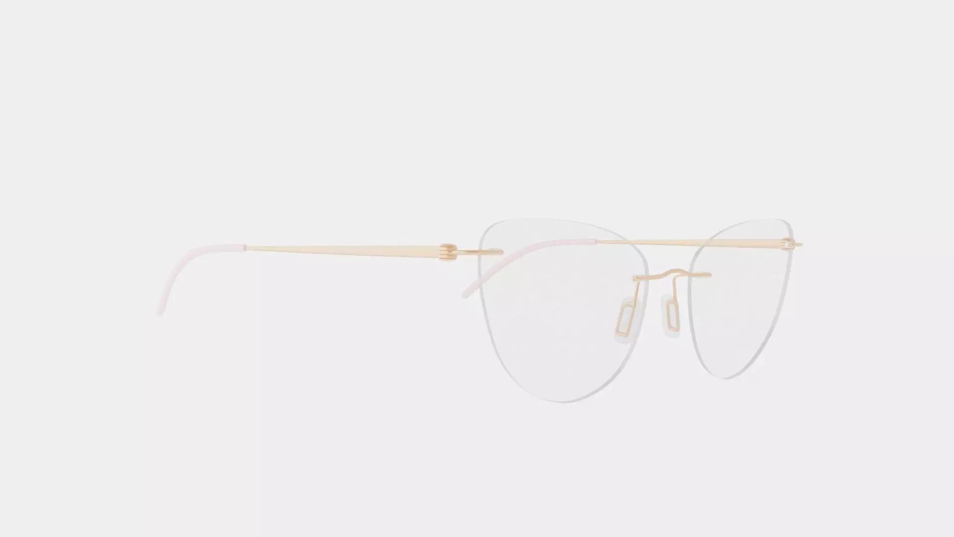 Modo - 4611 Light Gold Glasses Low-poly 3D model_0