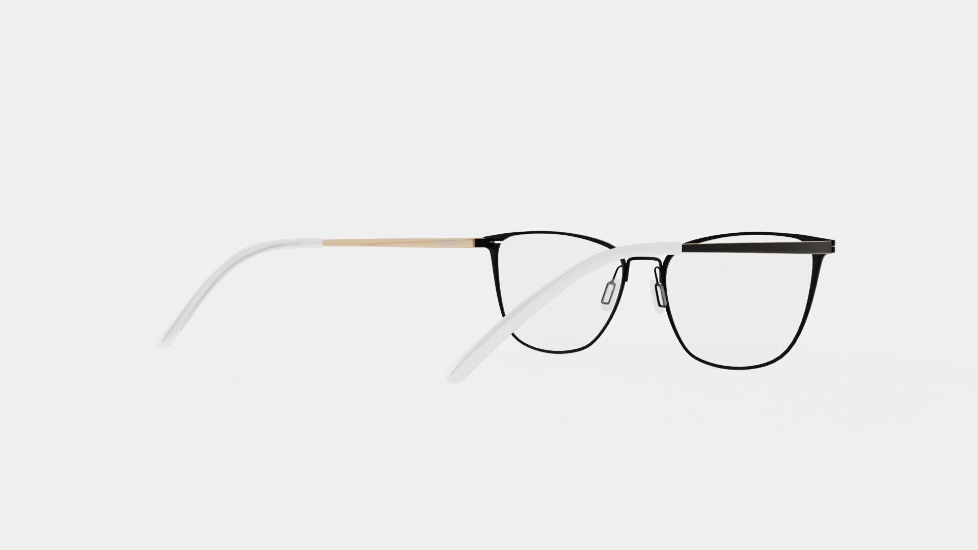 Modo - 4246 Black Gold Glasses Low-poly 3D model_3