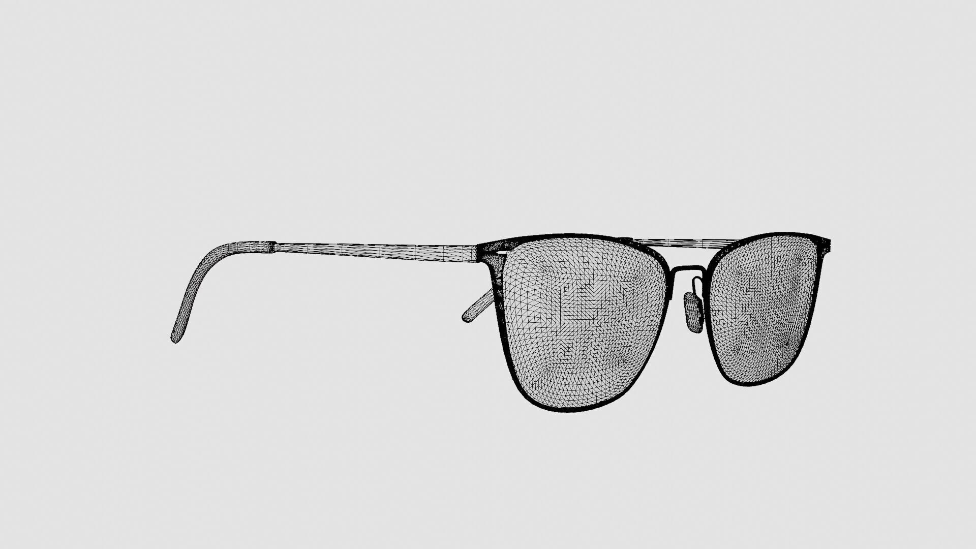 Modo - 4246 Black Gold Glasses Low-poly 3D model_7