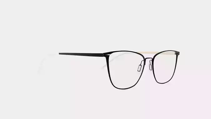 Modo - 4246 Black Gold Glasses Low-poly 3D model