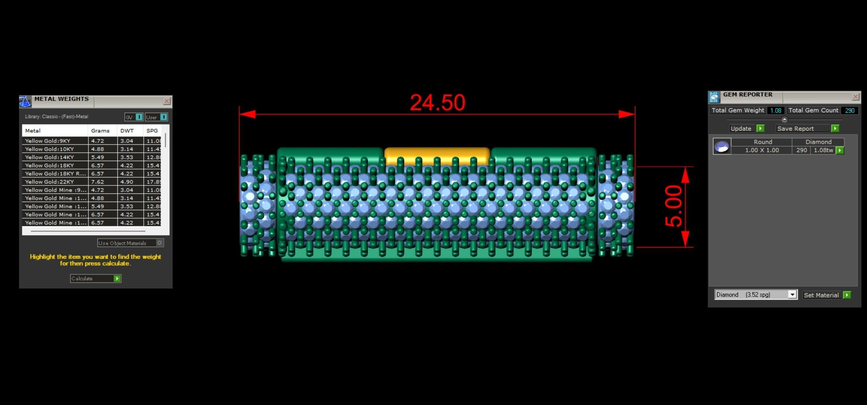 5 mm x 25mm  Round Flip Diamond Lock Box for Chain and Necklace 3D print model_3