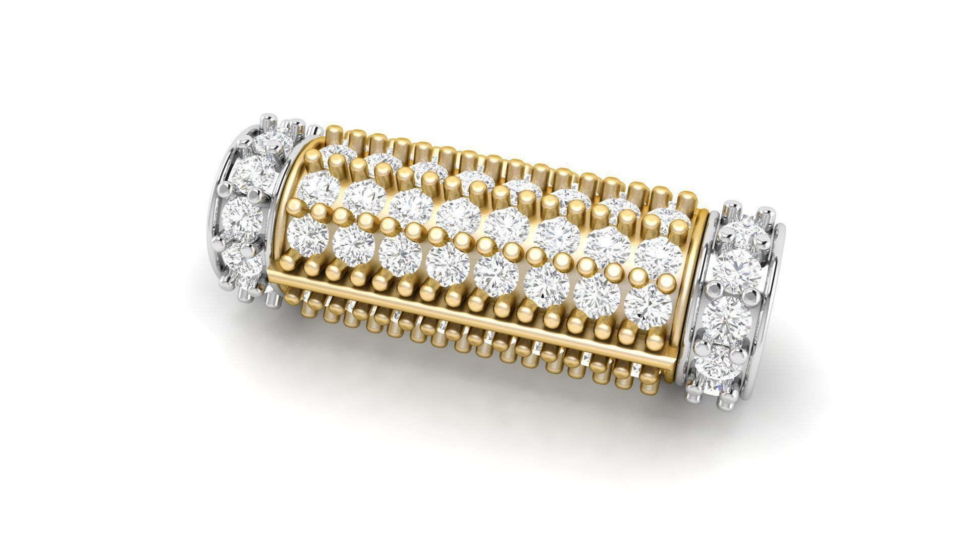 6 mm x 19 mm  Round Flip Diamond Lock Box for Chain and Necklace 3D print model_8