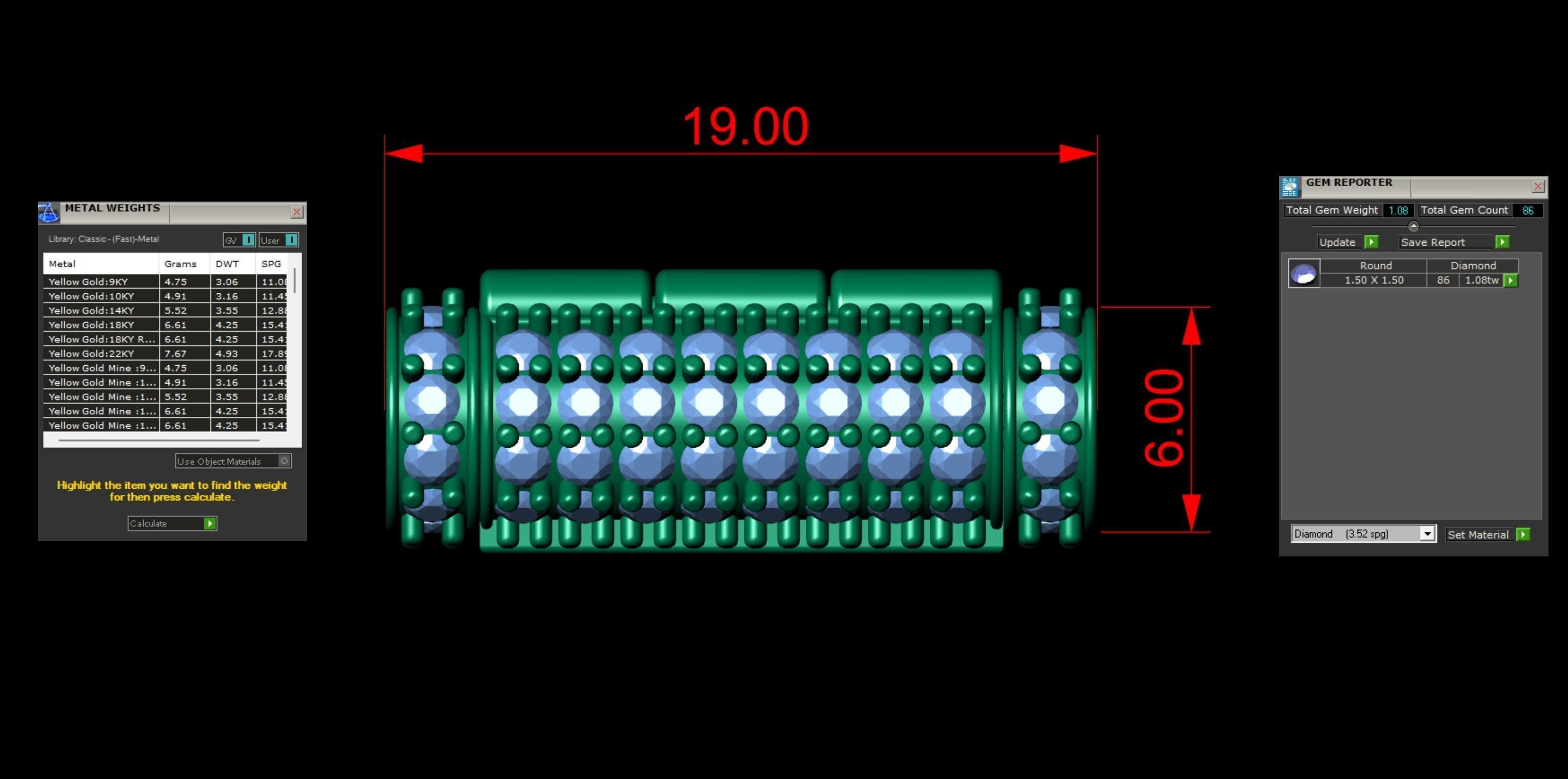 6 mm x 19 mm  Round Flip Diamond Lock Box for Chain and Necklace 3D print model_4