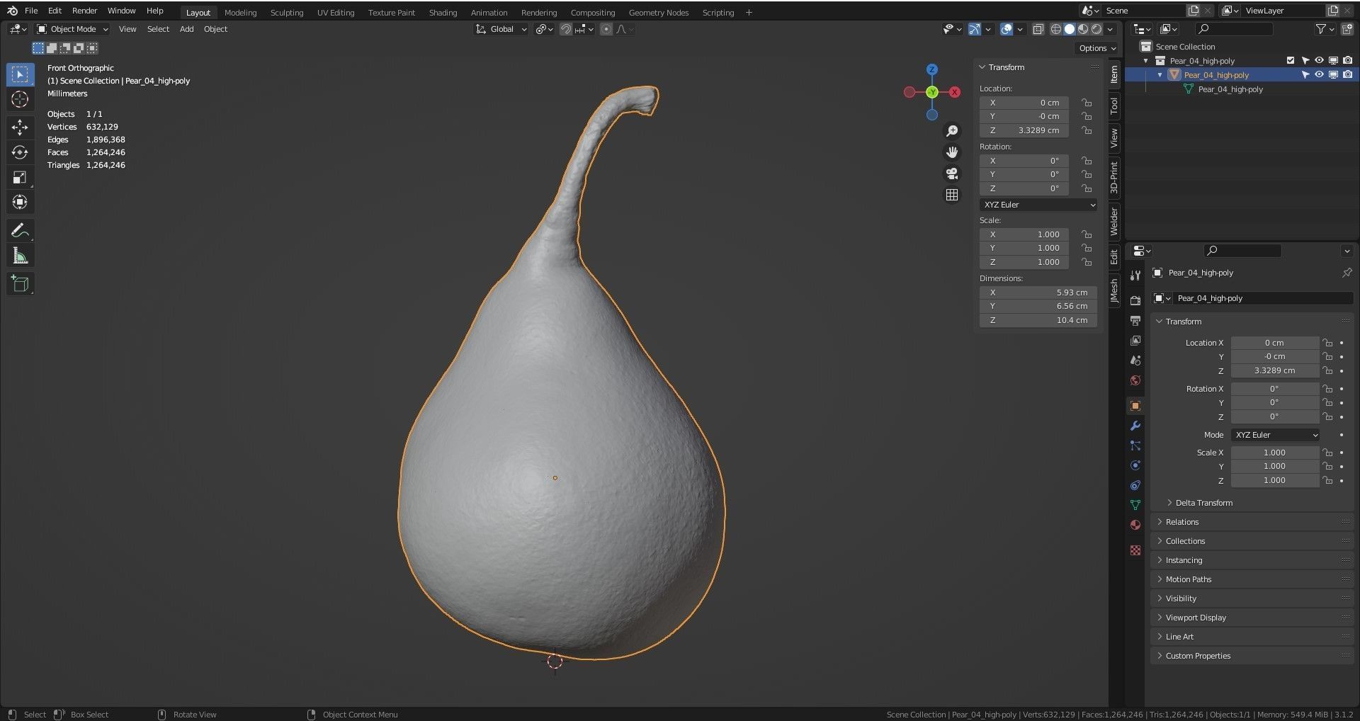 Pear 04 3D print model_5