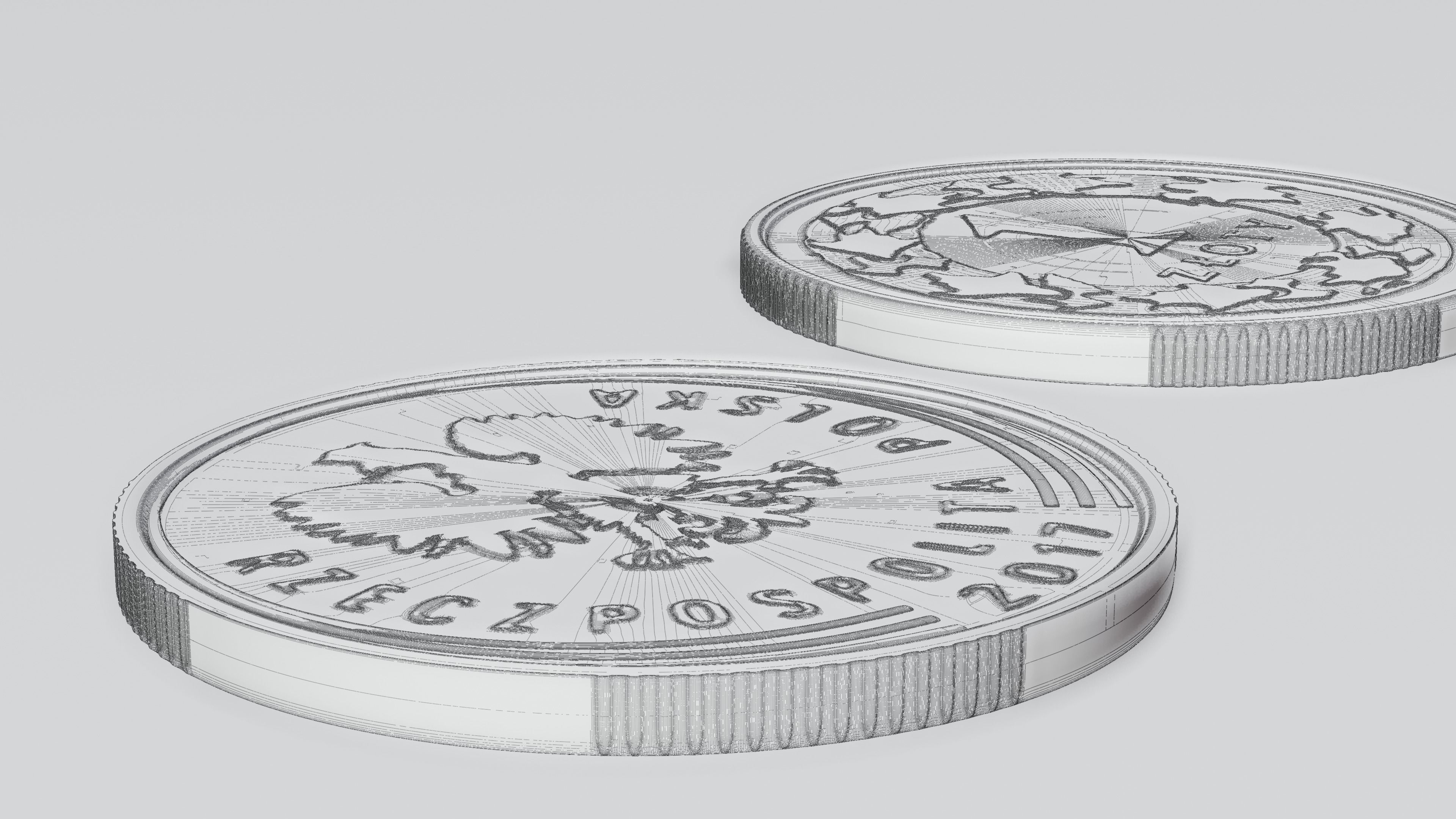 Polish coin - 1 PLN 3D model_6