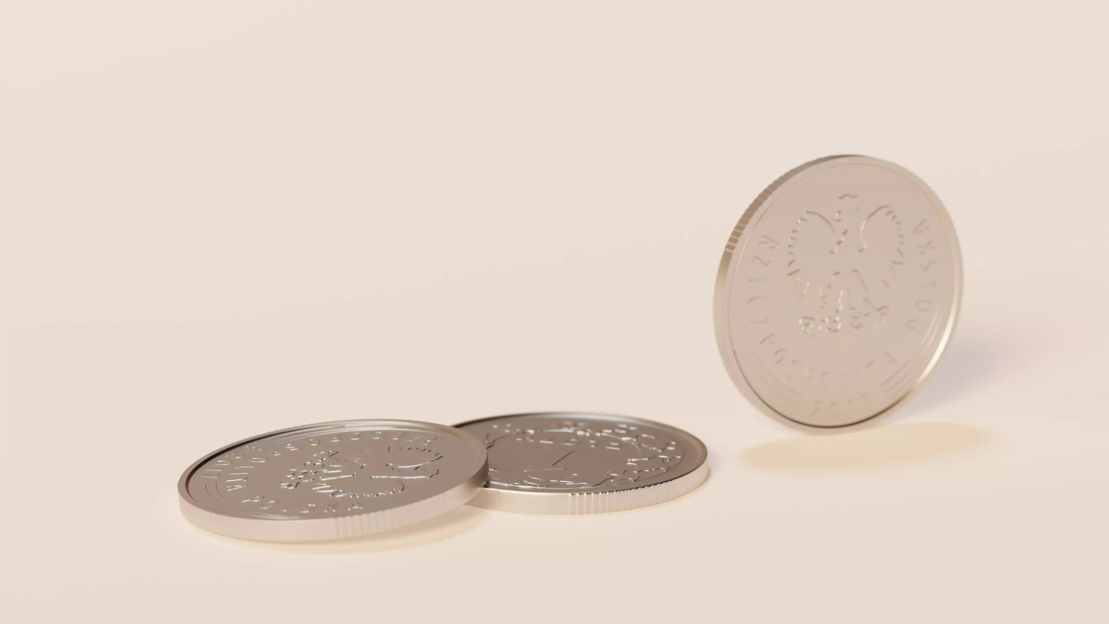 Polish coin - 1 PLN 3D model_0