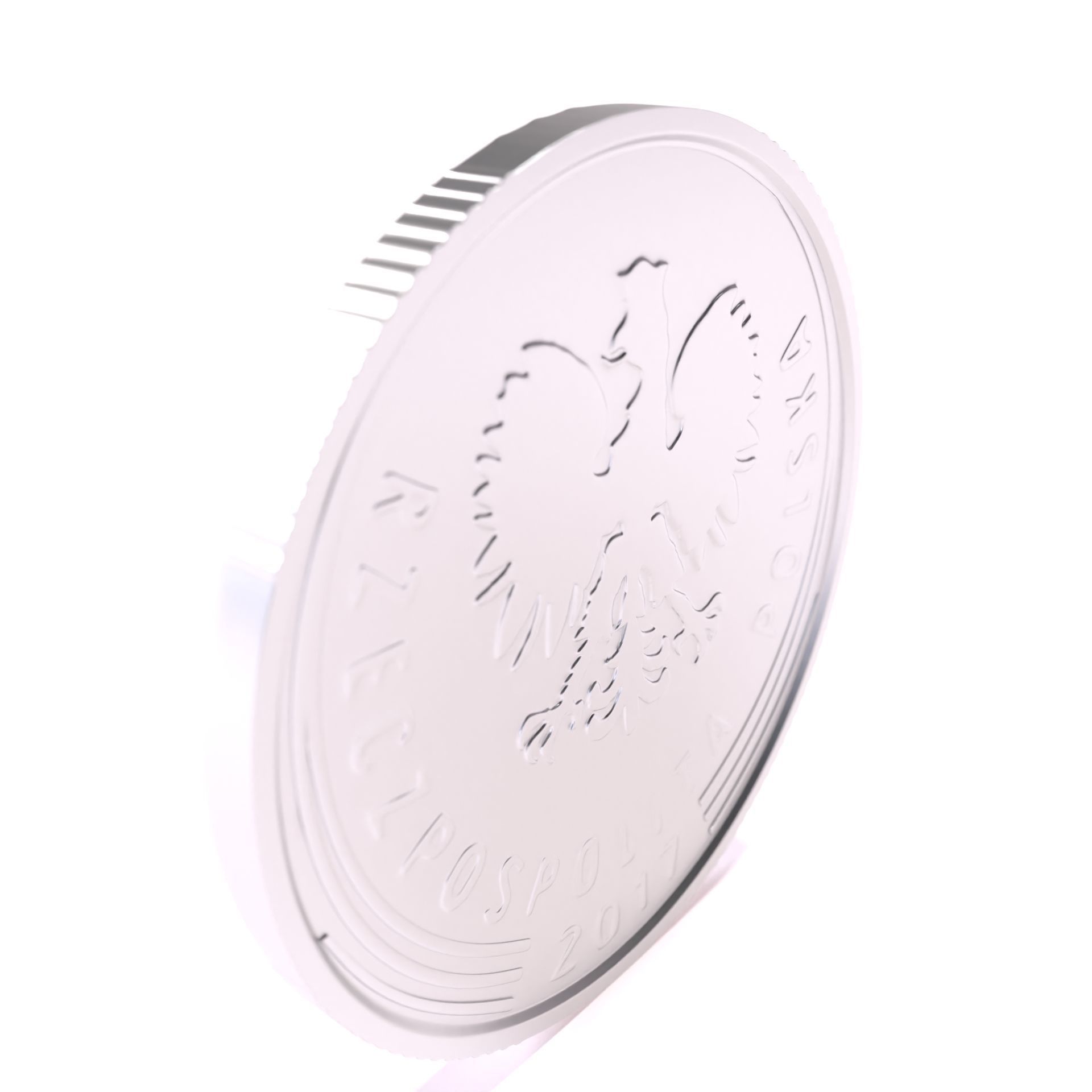 Polish coin - 1 PLN 3D model_5