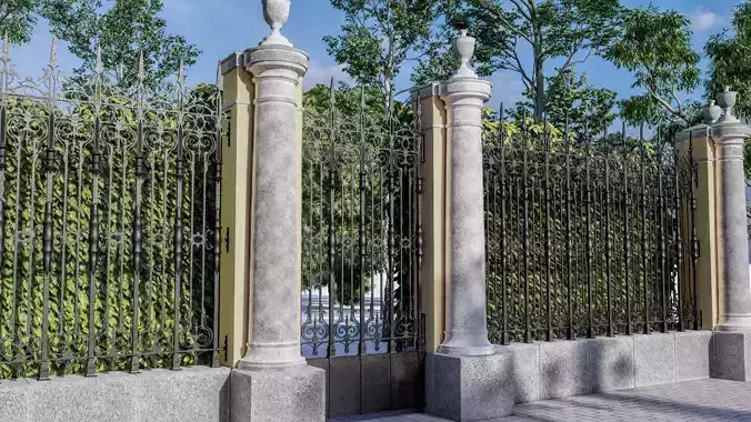 Fence Peak in classic style Doors and Gates Wrought Iron Fence