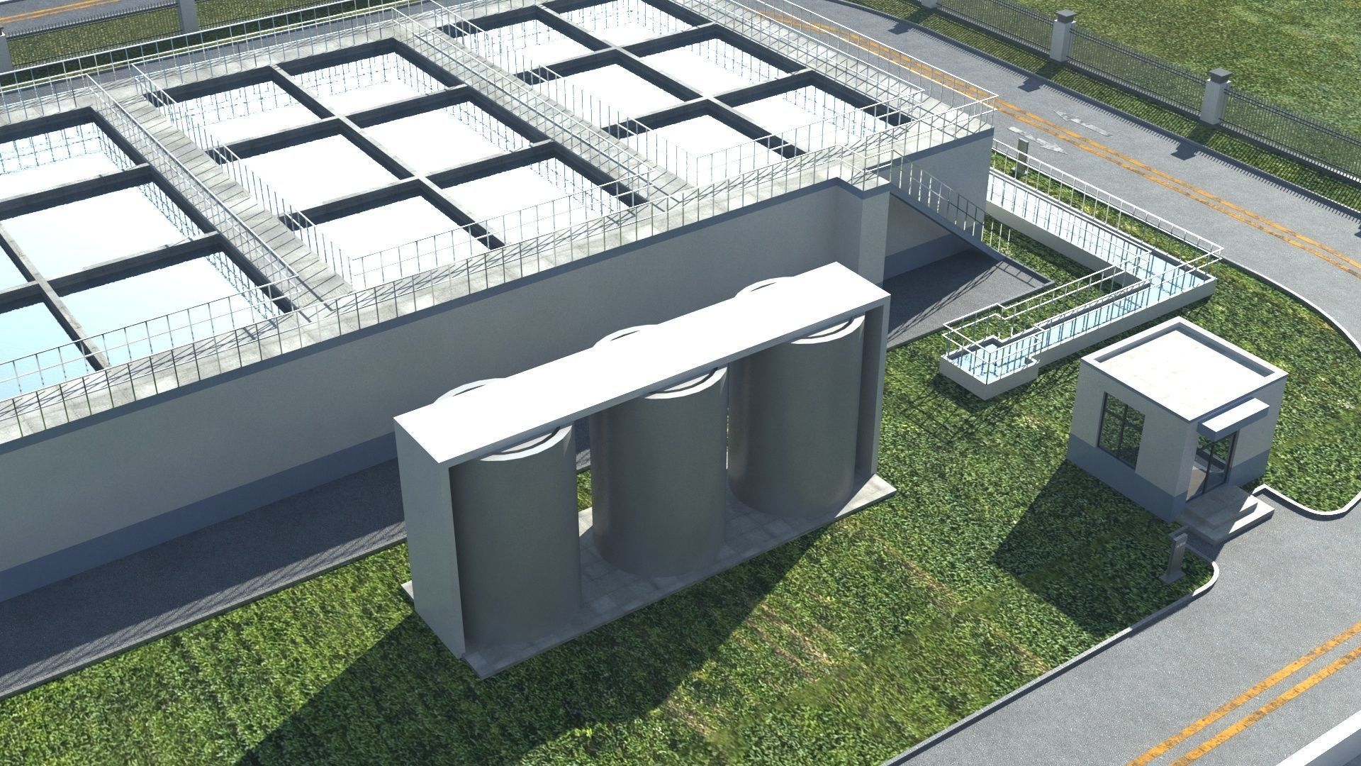 Sewage Water Treatment Station 3D model_11