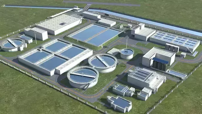 Sewage Water Treatment Station 3D model