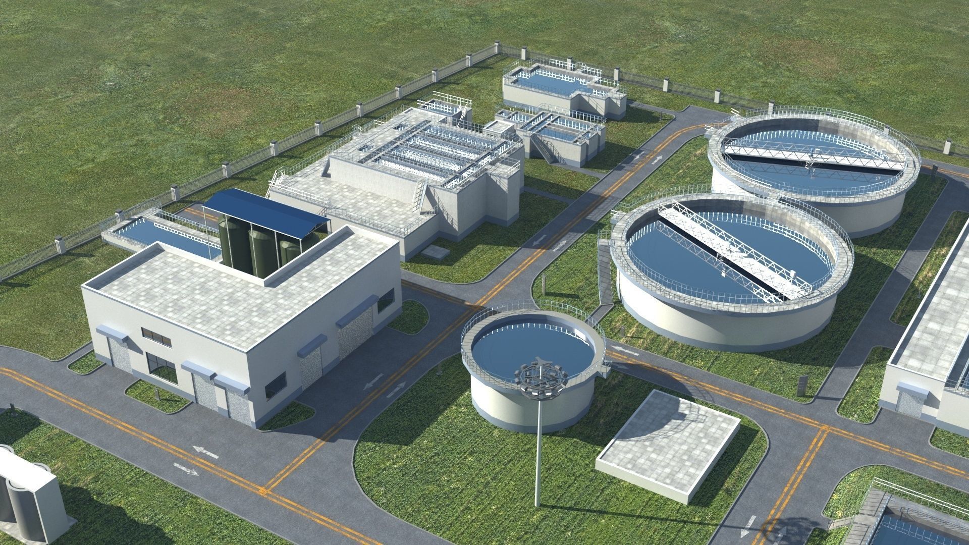Sewage Water Treatment Station 3D model_8