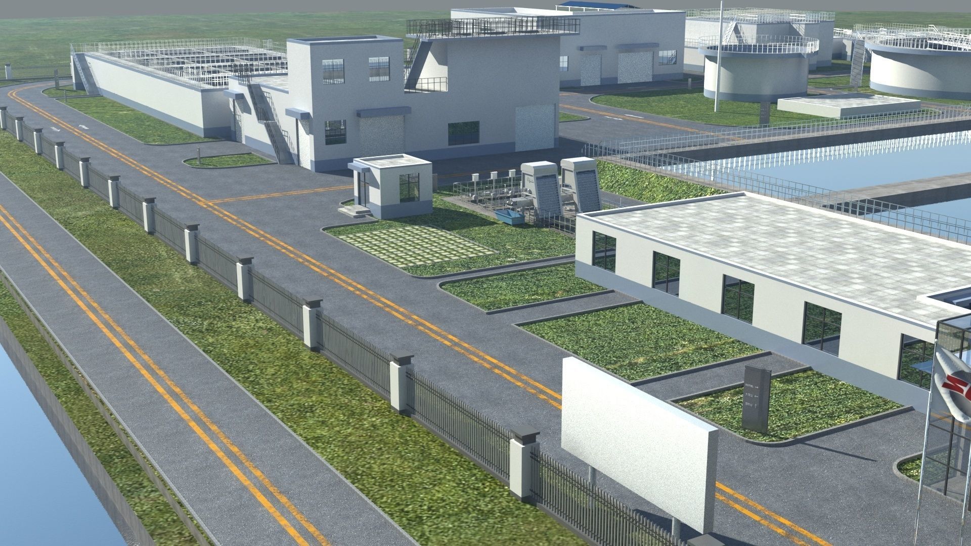 Sewage Water Treatment Station 3D model_5