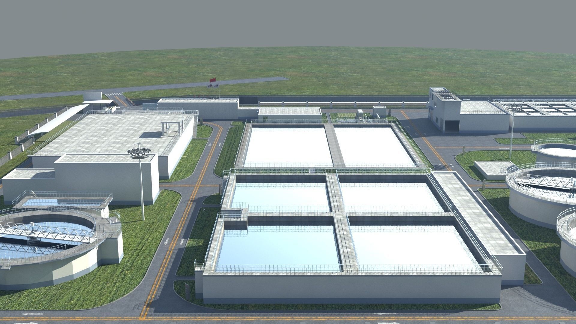 Sewage Water Treatment Station 3D model_7