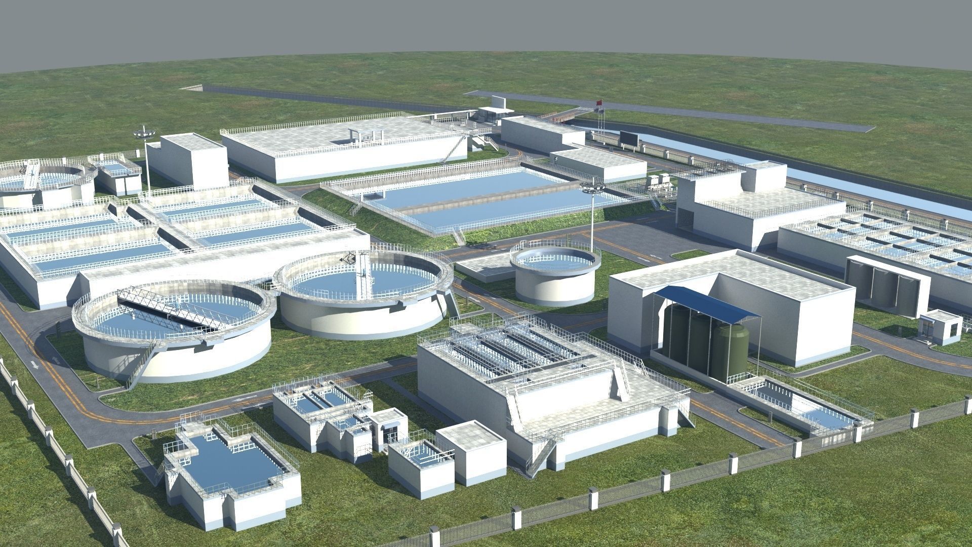 Sewage Water Treatment Station 3D model_3