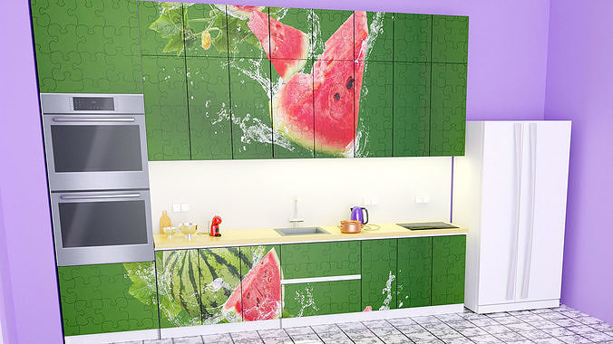 Kitchen with the puzzles 3D model