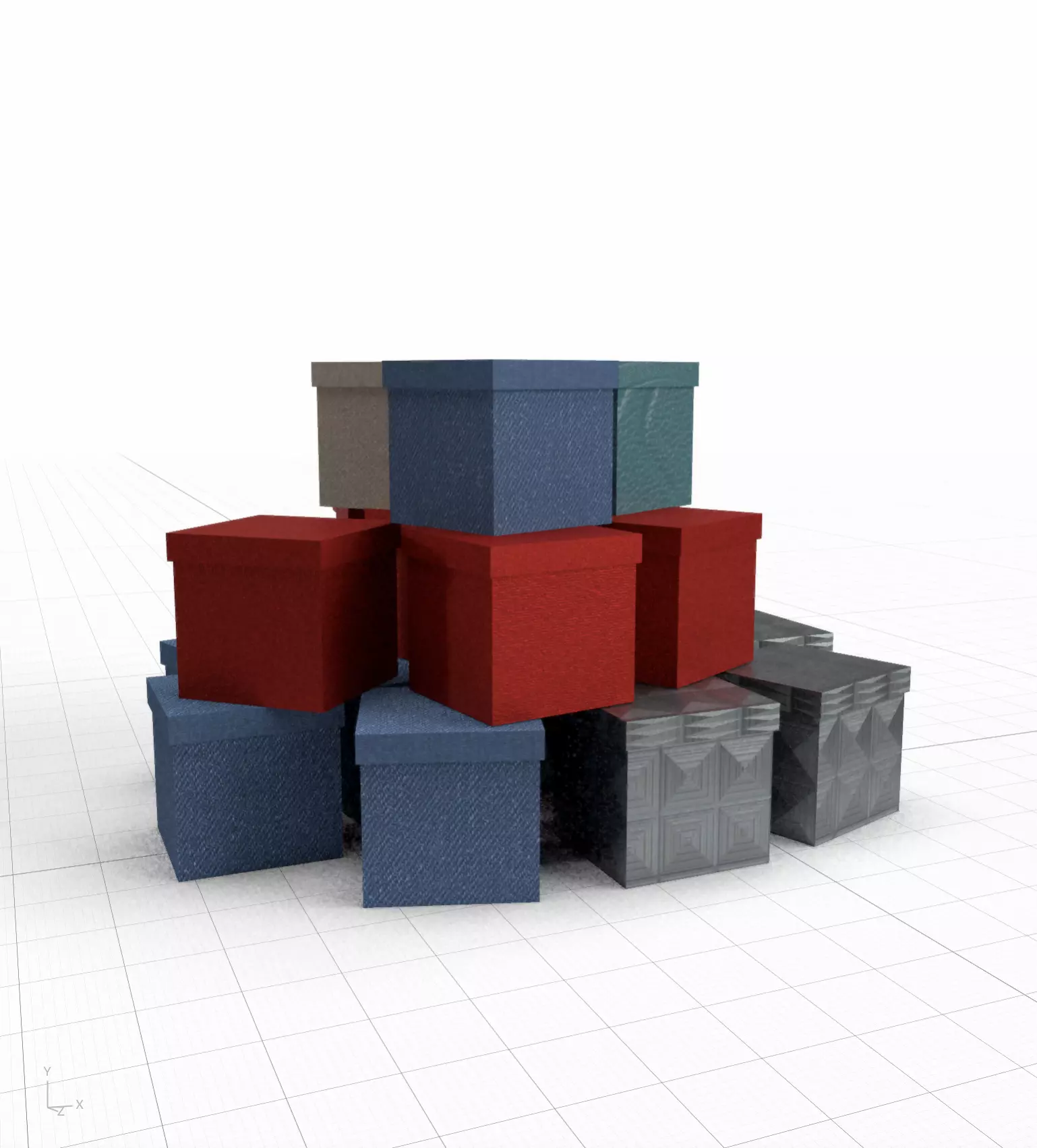 boxes stack of gift 3D model_0