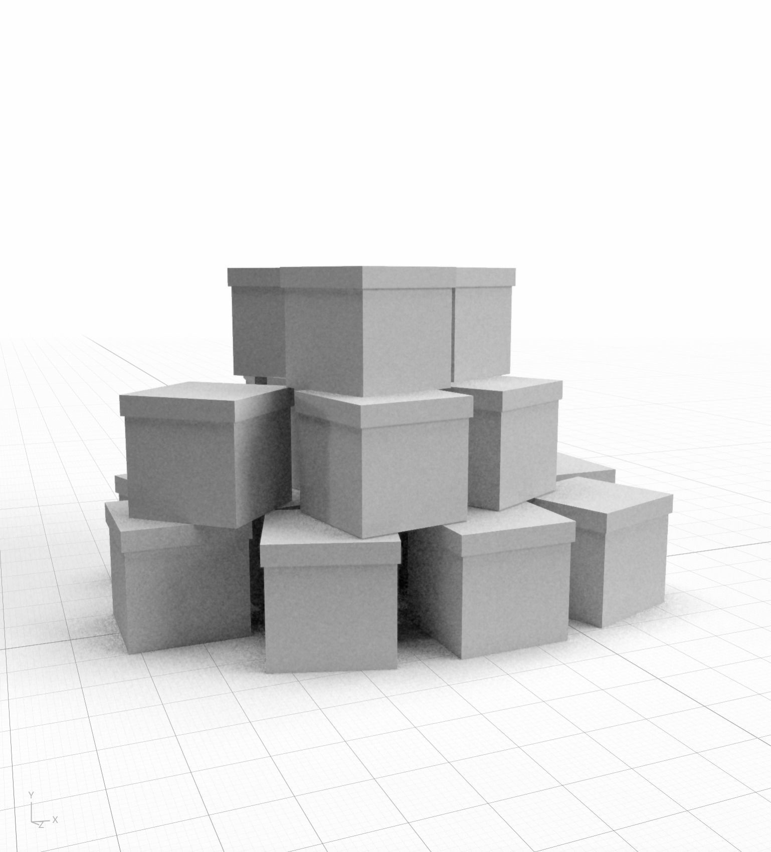 boxes stack of gift 3D model_1