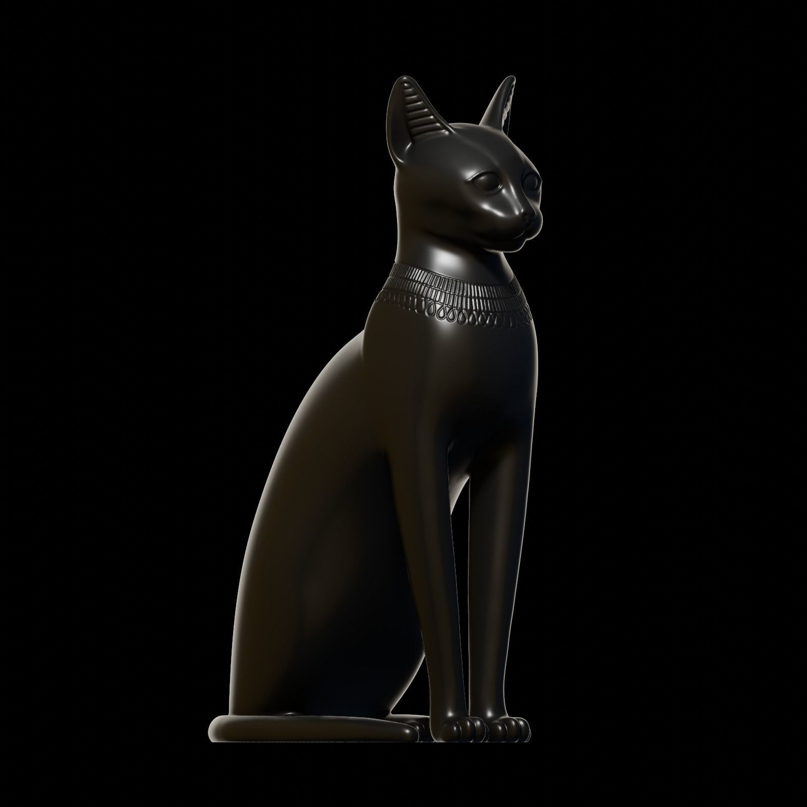 Egyptian cat Bastet goddess 3D print model_24