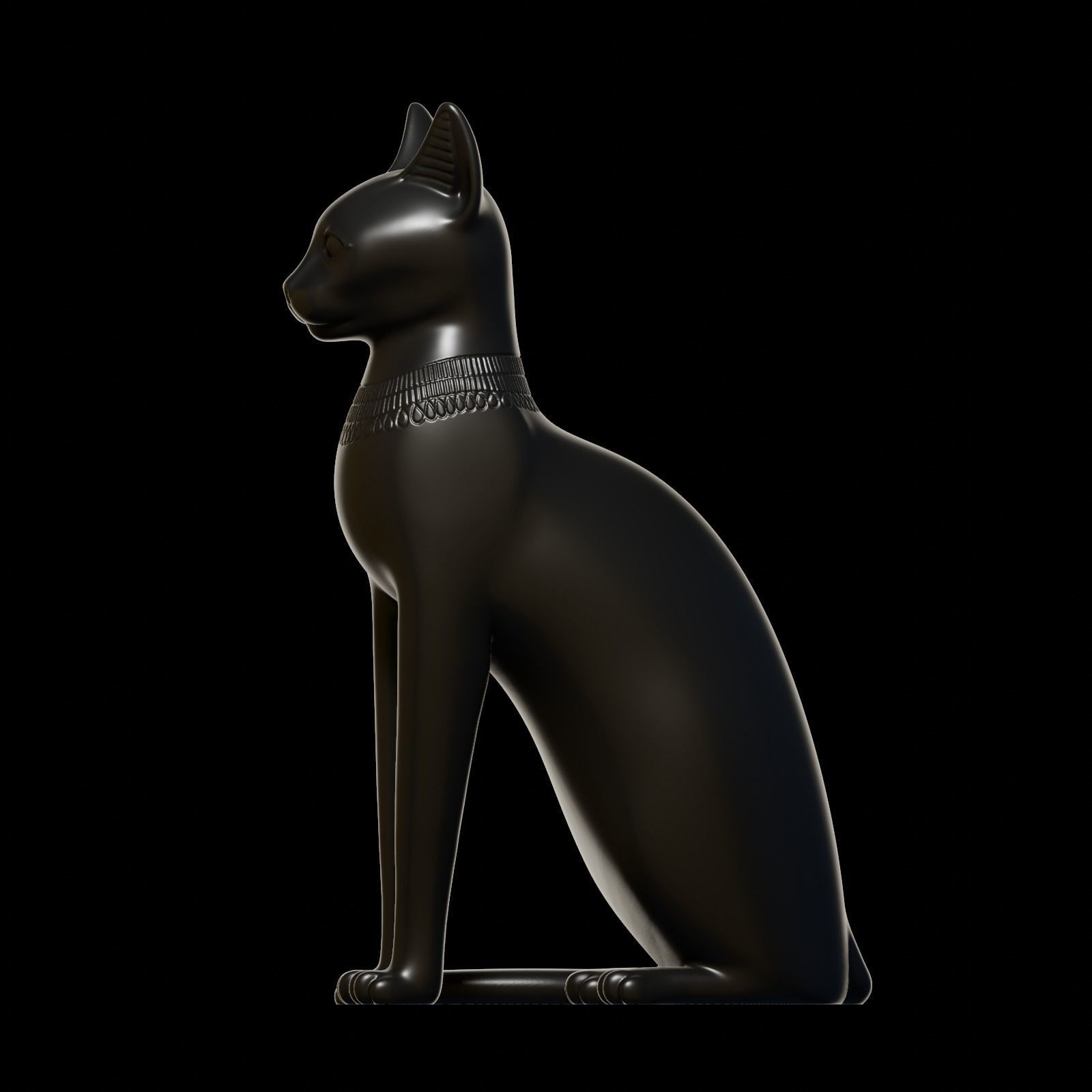 Egyptian cat Bastet goddess 3D print model_12