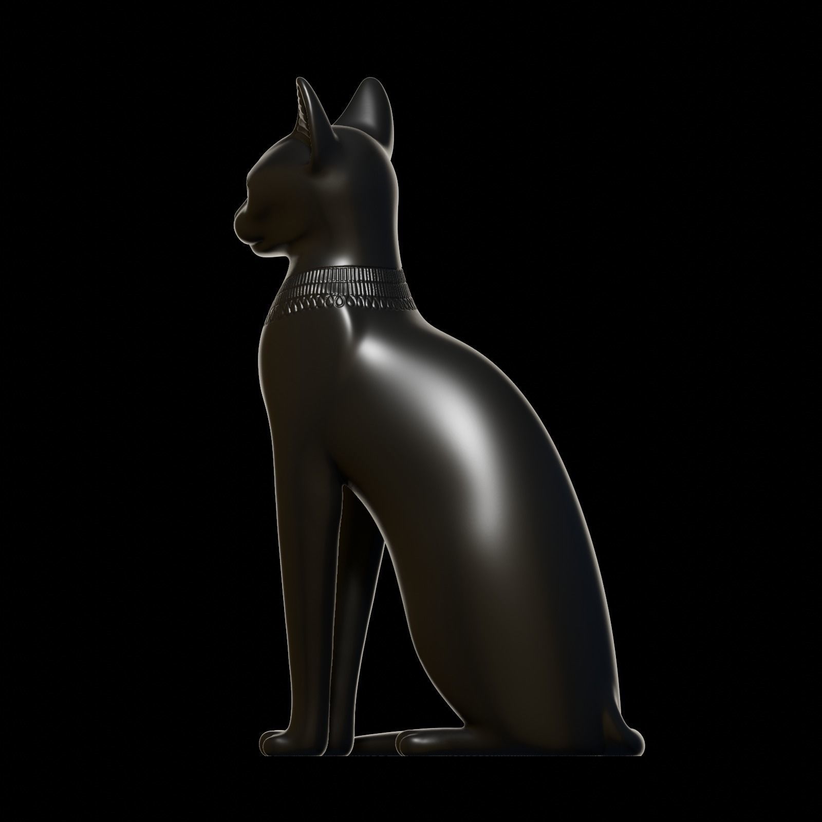 Egyptian cat Bastet goddess 3D print model_14