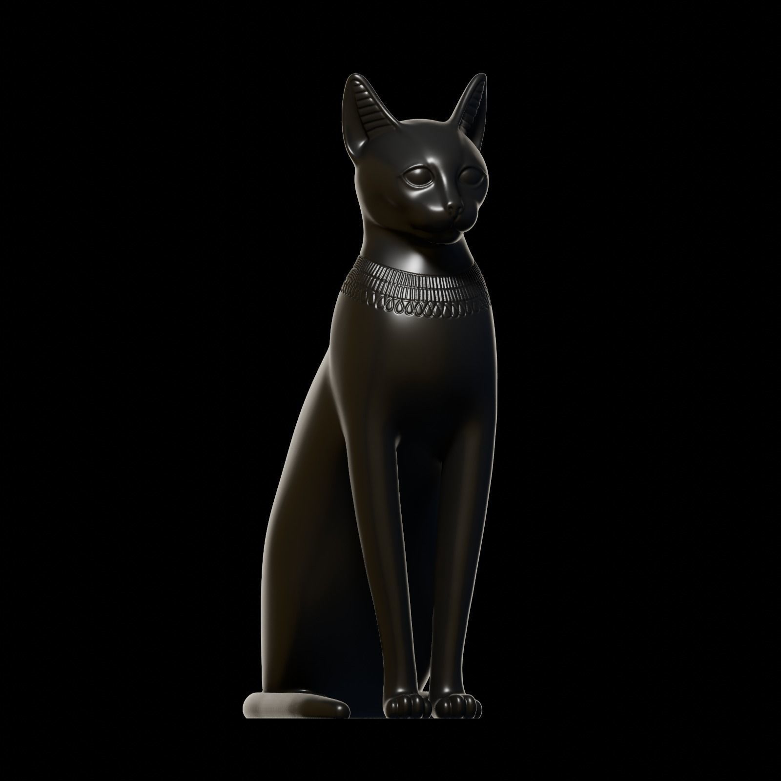 Egyptian cat Bastet goddess 3D print model_25