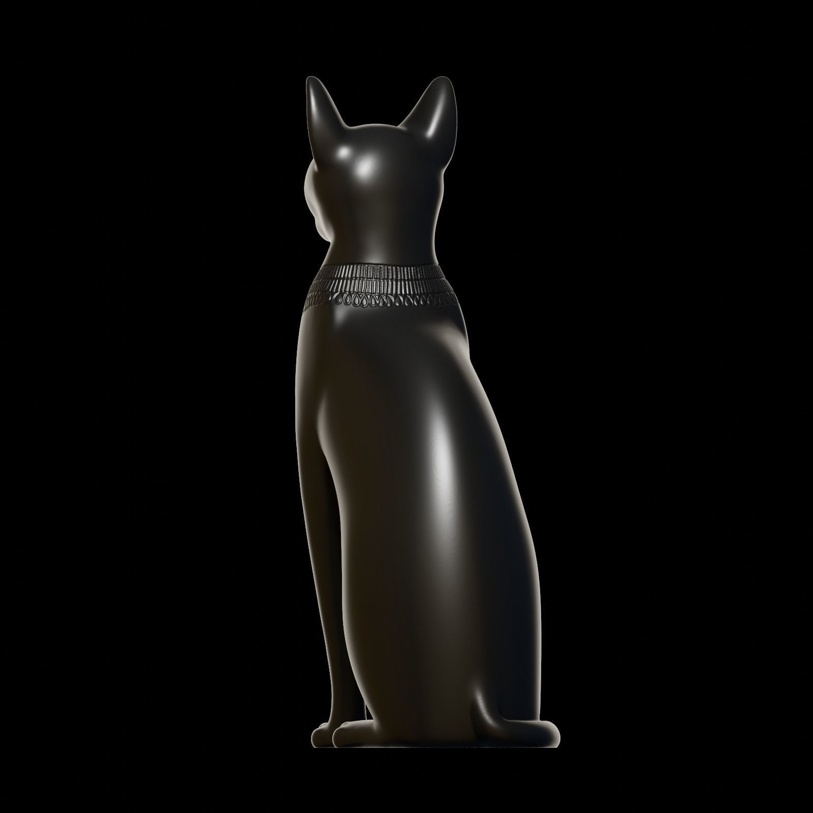 Egyptian cat Bastet goddess 3D print model_16