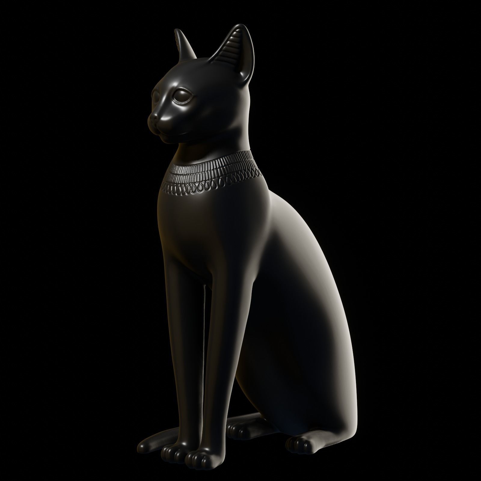 Egyptian cat Bastet goddess 3D print model_5