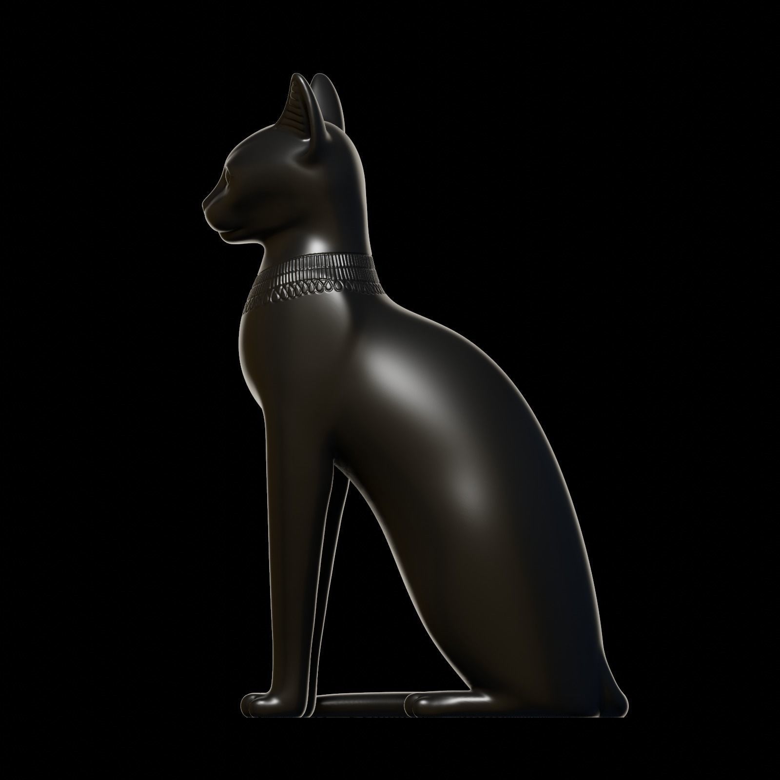 Egyptian cat Bastet goddess 3D print model_13