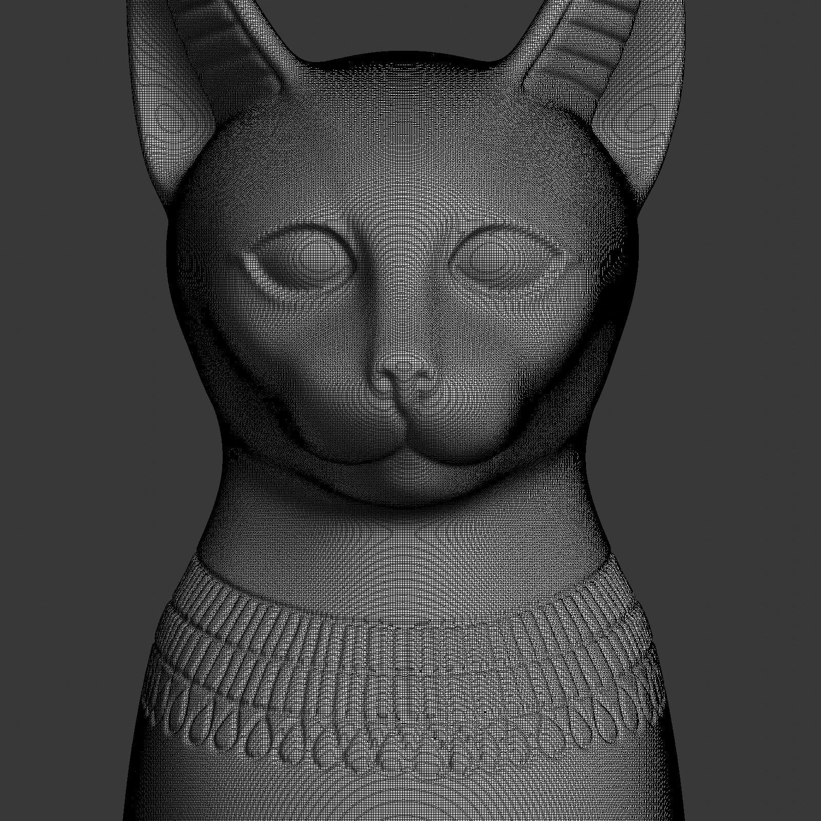 Egyptian cat Bastet goddess 3D print model_30