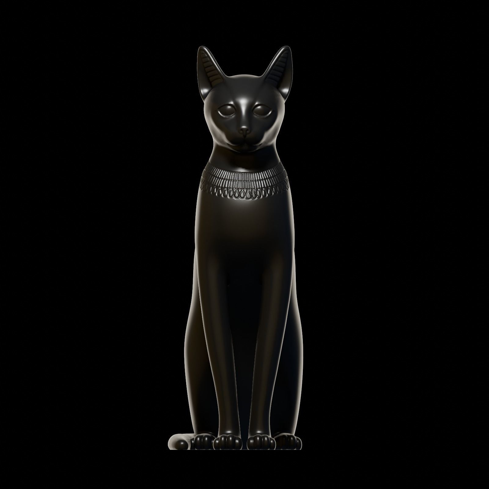 Egyptian cat Bastet goddess 3D print model_26