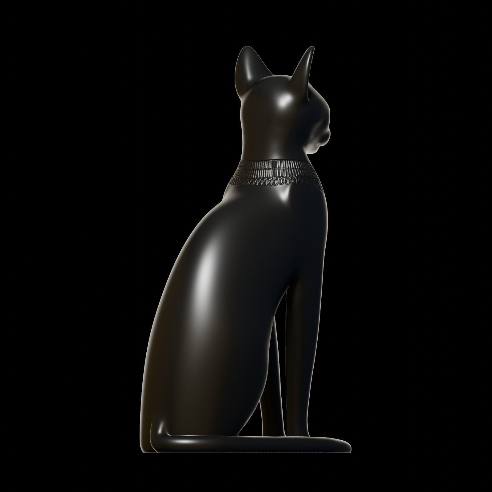 Egyptian cat Bastet goddess 3D print model_19