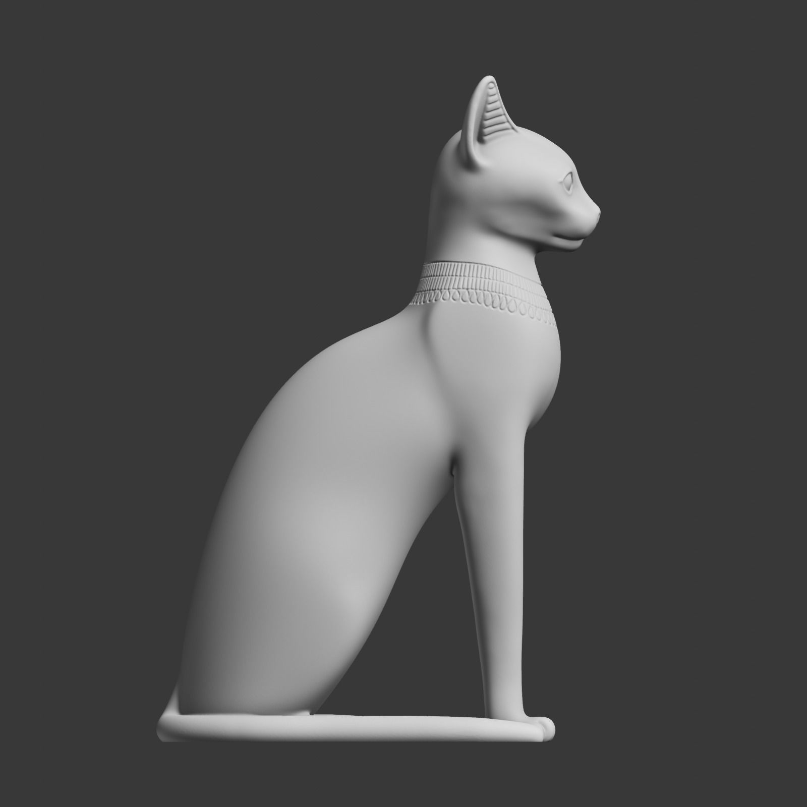 Egyptian cat Bastet goddess 3D print model_29