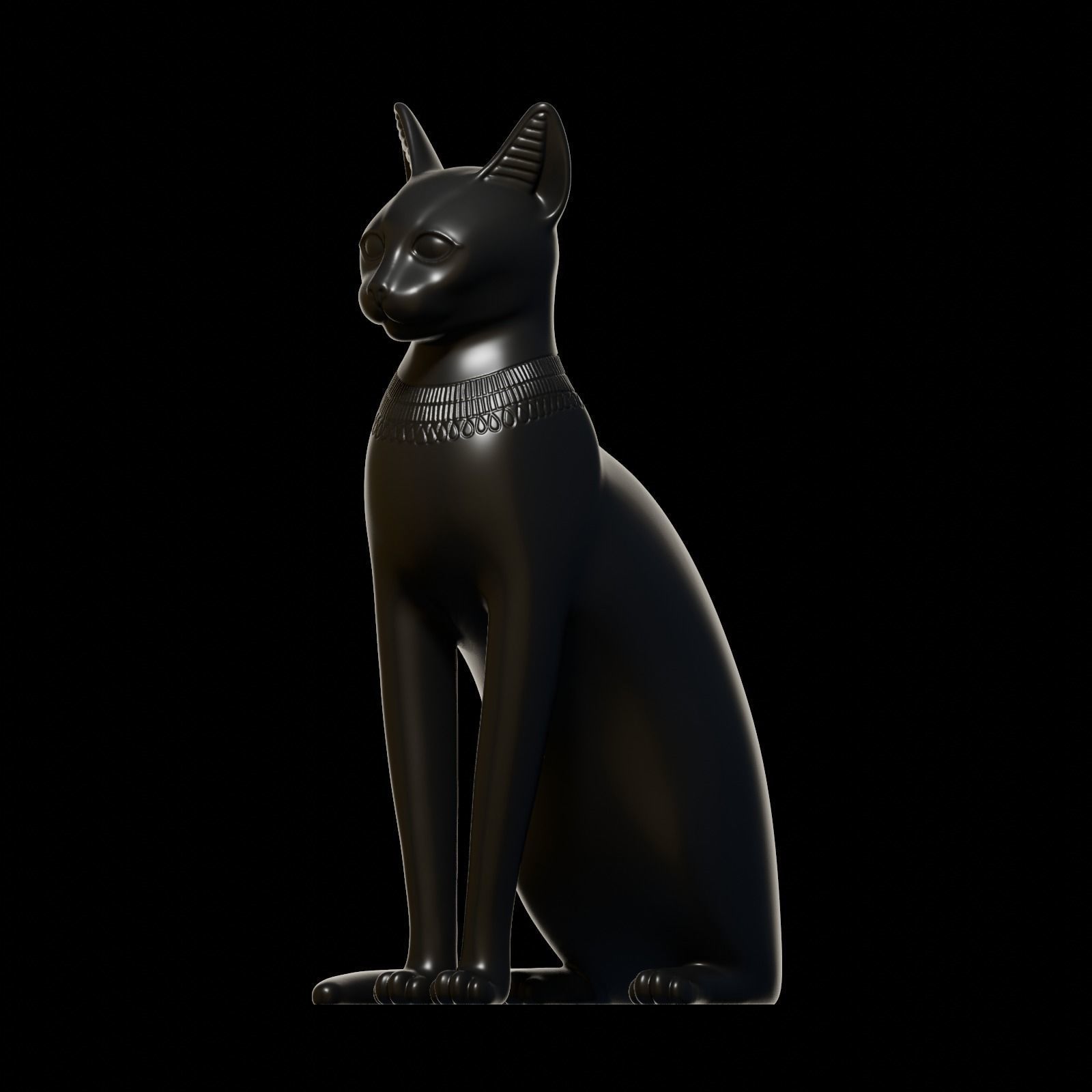 Egyptian cat Bastet goddess 3D print model_10