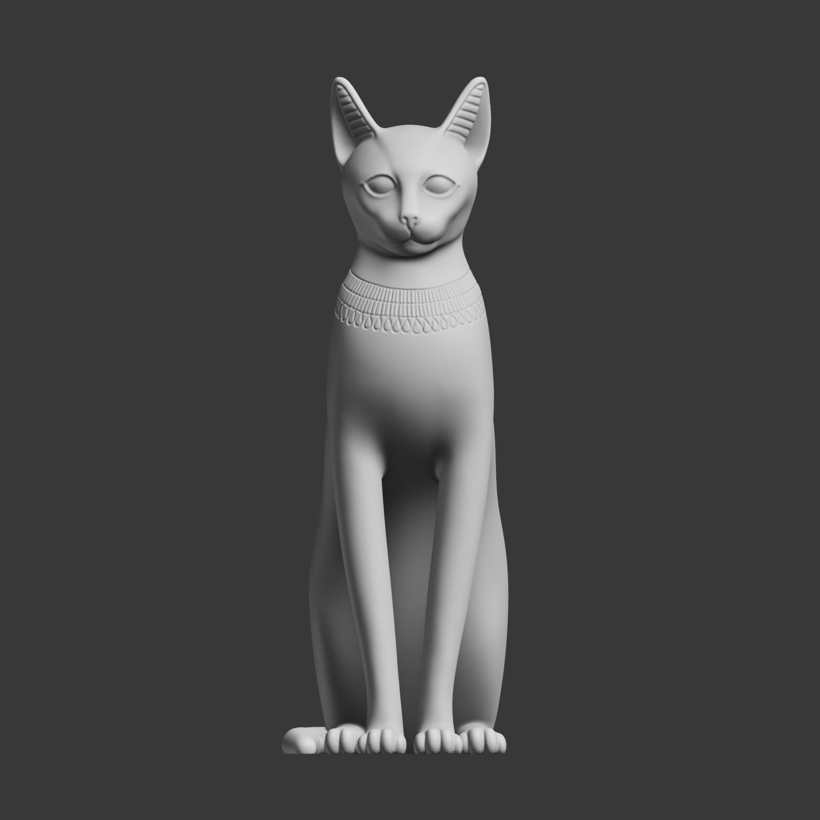 Egyptian cat Bastet goddess 3D print model_27
